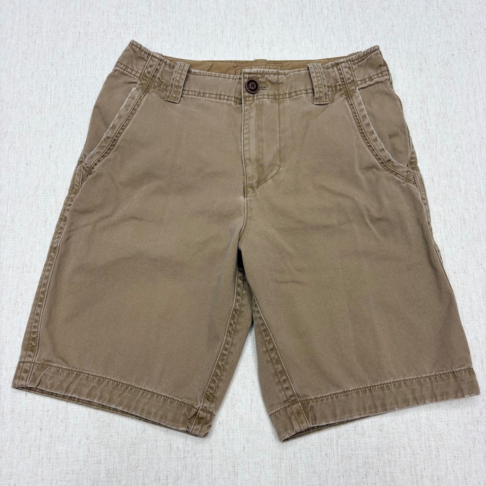 Red Camel Mens Y2K Khaki Chino Shorts Size 29 Tan Cotton Twill Flat Front Casual